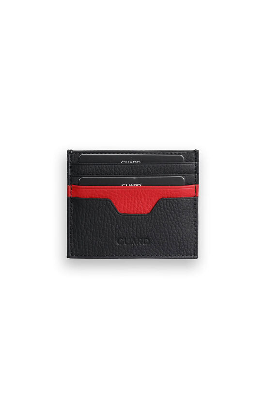 Guard Black - Red Double Color Genuine Leather Card Holder