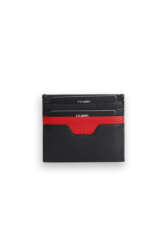 Guard Black - Red Double Color Genuine Leather Card Holder