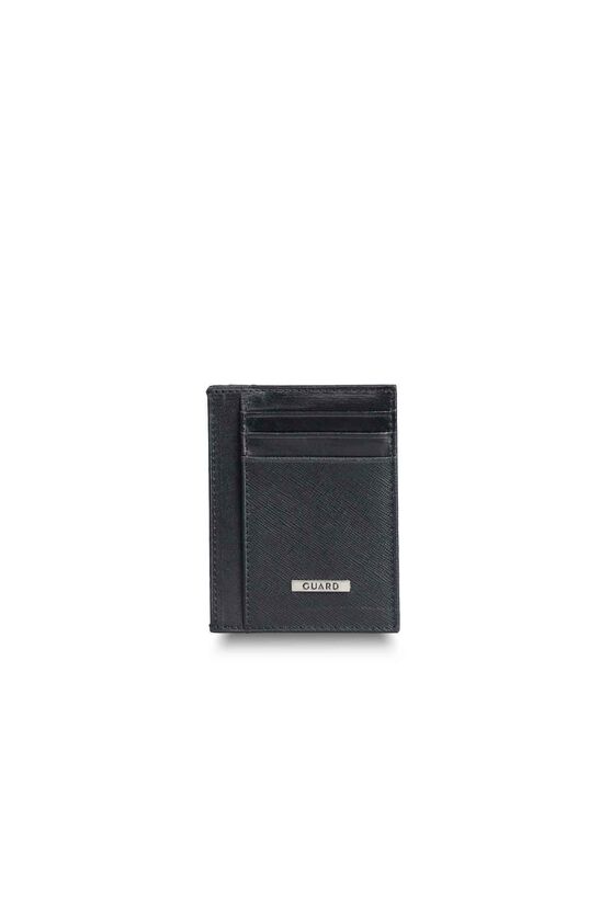 Guard Black Saffiano Leather Card Holder