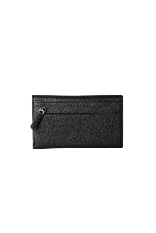 Guard Black Snap Fastener Genuine Leather Women's Wallet