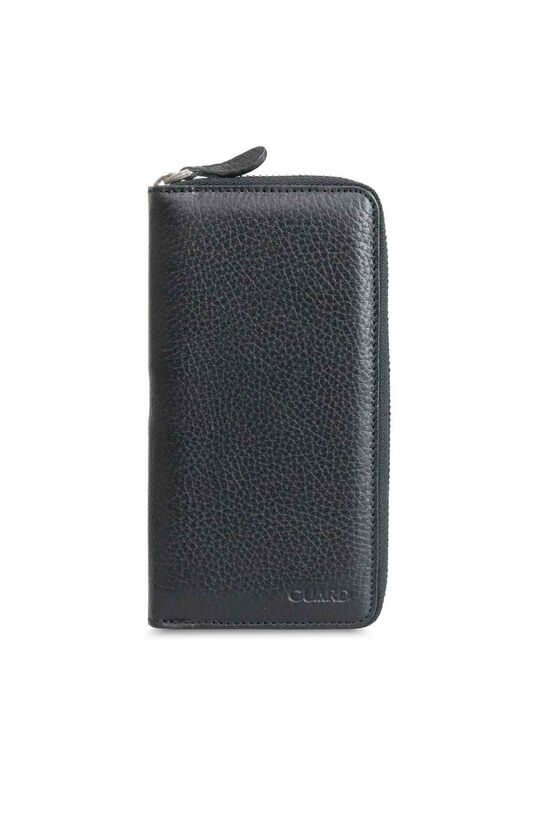 Guard Black Zipper Portfolio Wallet