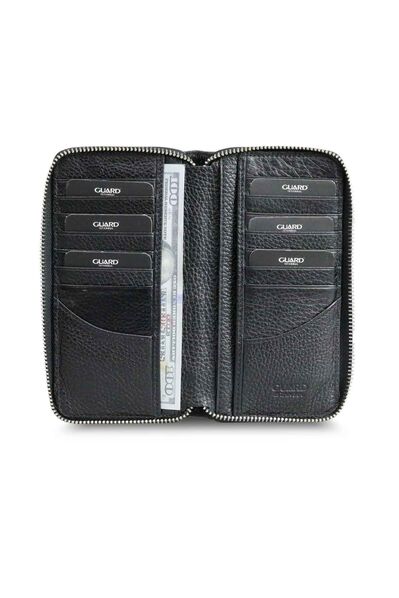 Guard Black Zipper Portfolio Wallet - Thumbnail