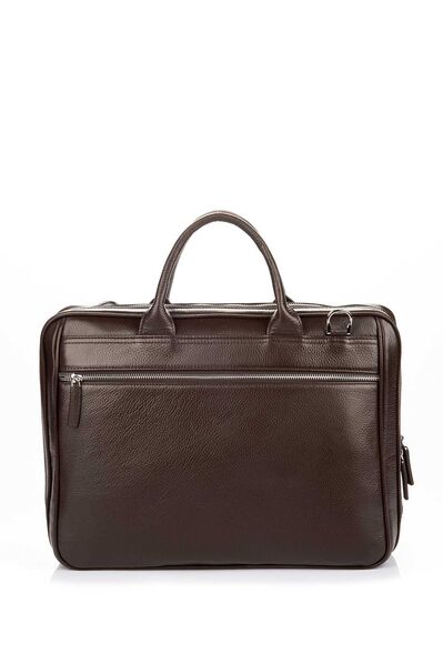 Guard Brown 15.4 Inch Genuine Leather Briefcase With Laptop Compartment - Thumbnail