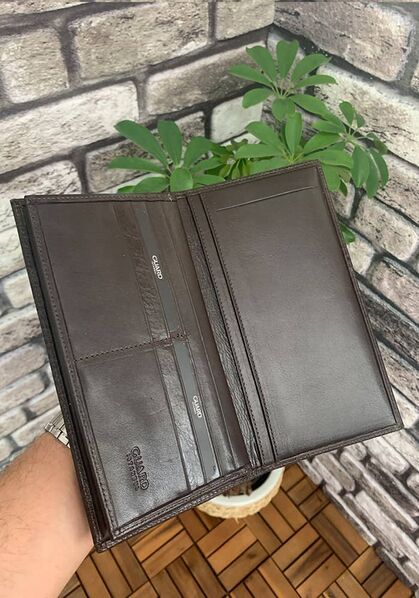 Guard Brown Croco Leather Portfolio Wallet - Thumbnail