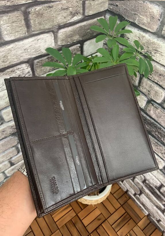 Guard Brown Croco Leather Portfolio Wallet