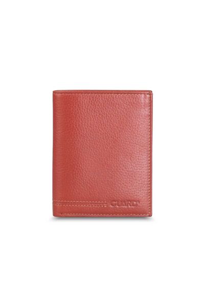 Guard Burgundy Tan Cross Card Slot Leather Men's Wallet - Thumbnail