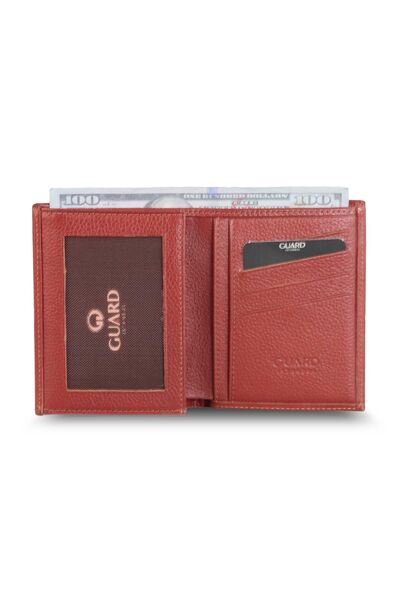 Guard - Guard Burgundy Tan Cross Card Slot Leather Men's Wallet (1)