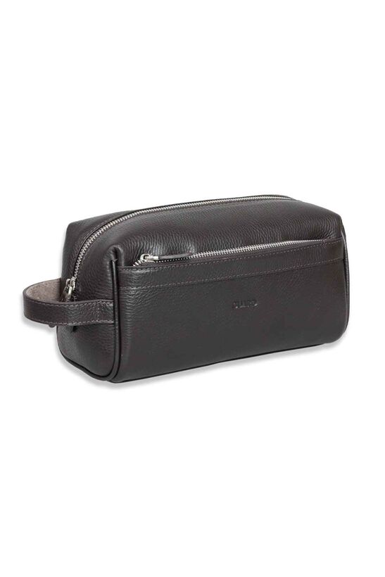 Guard Brown Double Compartment Genuine Leather Unisex Handbag
