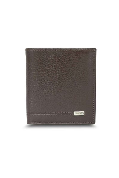 Guard Brown Multi-Compartment Mini Leather Men's Wallet - Thumbnail