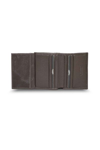 Guard Brown Multi-Compartment Mini Leather Men's Wallet - Thumbnail