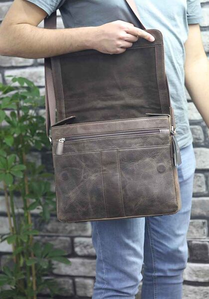 Guard Antique Brown Sport Leather Bag - Thumbnail