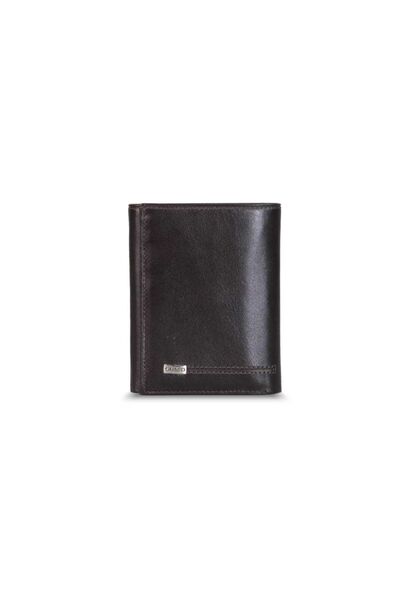 Guard Brown Vertical Leather Men's Wallet - Thumbnail