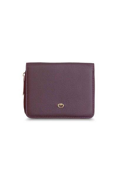 Guard Claret Red Coin Genuine Leather Women's Wallet - Thumbnail