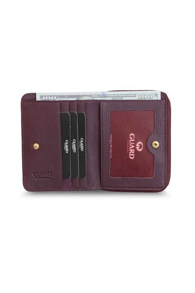 Guard - Guard Claret Red Coin Genuine Leather Women's Wallet (1)