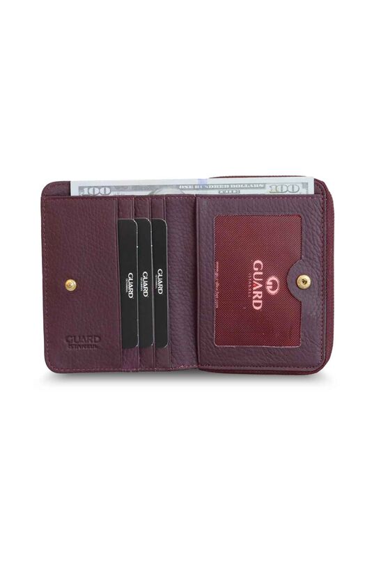 Guard Claret Red Coin Genuine Leather Women's Wallet