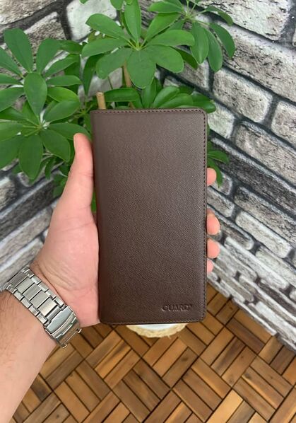 Guard Chelsea Brown Saffiano Leather Hand Portfolio with Phone Compartment - Thumbnail