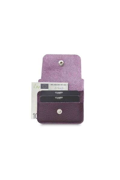 Guard - Guard Claret Red Mini Leather Card Holder with Paper Money Compartment (1)
