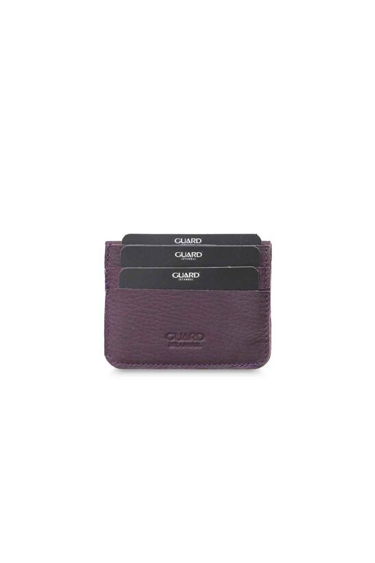 Guard Claret Red Mini Leather Card Holder with Paper Money Compartment