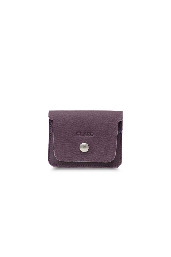 Guard Claret Red Mini Leather Card Holder with Paper Money Compartment