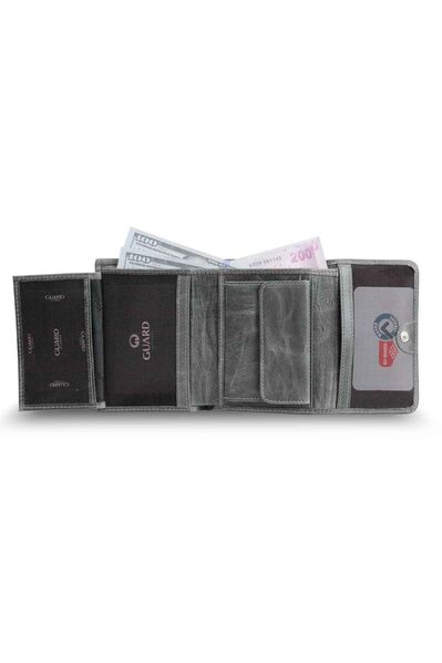Guard Crazy Gray Women's Wallet With Coin Compartment - Thumbnail