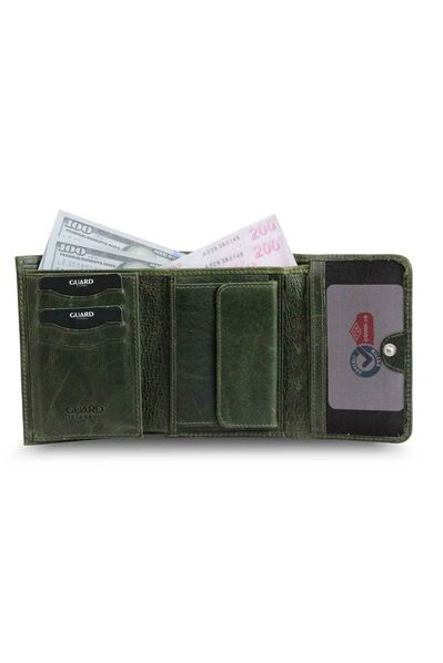 Guard - Guard Crazy Green Women's Wallet With Coin Compartment (1)