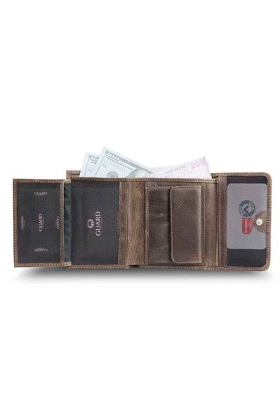 Guard Crazy Brown Women's Wallet with Coin Compartment - Thumbnail