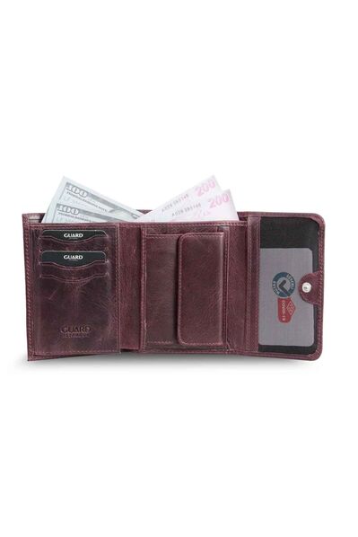 Guard Crazy Claret Red Women's Wallet with Coin Compartment - Thumbnail