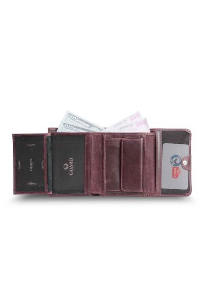 Guard Crazy Claret Red Women's Wallet with Coin Compartment - Thumbnail