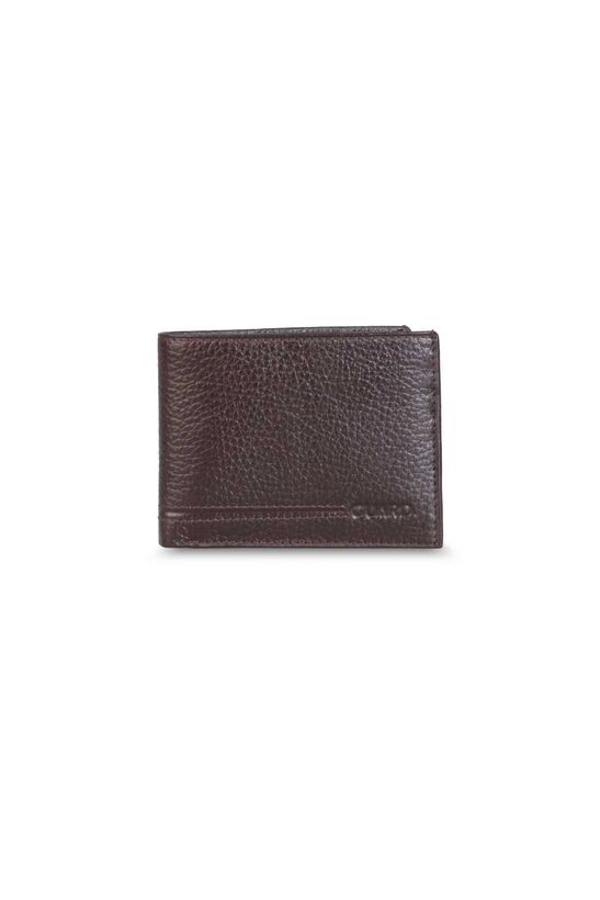 Guard Coin Compartment Brown Genuine Leather Horizontal Men's Wallet