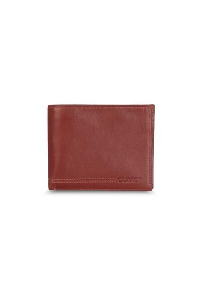 Guard Coin Compartment Horizontal Tan Leather Men's Wallet - Thumbnail