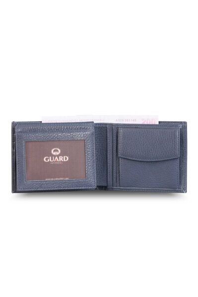 Guard - Guard Navy Blue Leather Horizontal Men's Wallet With Coin Compartment (1)