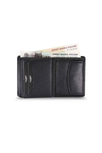 Guard Medium, Black Men's Wallet with Coin Compartment - Thumbnail