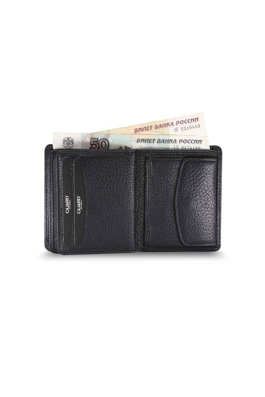 Guard Medium, Black Men's Wallet with Coin Compartment