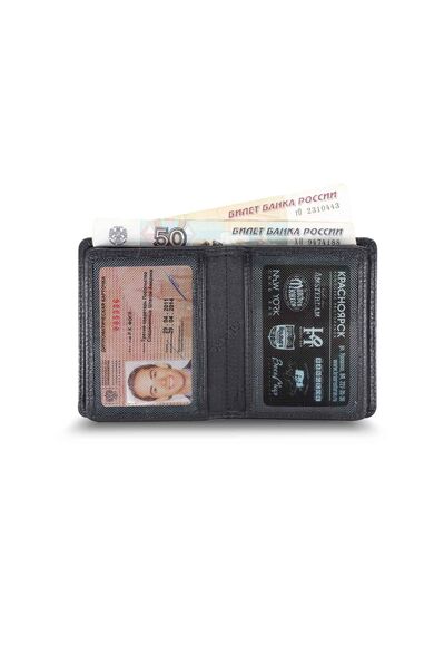 Guard Medium, Black Men's Wallet with Coin Compartment - Thumbnail