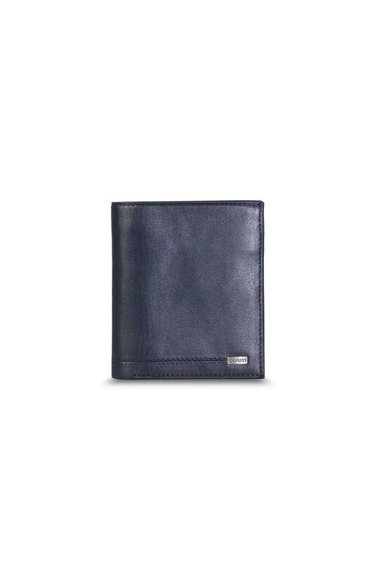 Guard Navy Blue Leather Vertical Men's Wallet with Coin Entry
