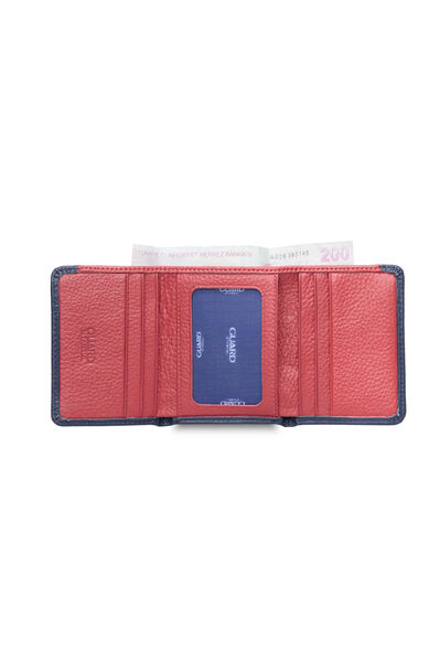 Guard - Guard Navy Blue-Red Leather Men's Wallet (1)