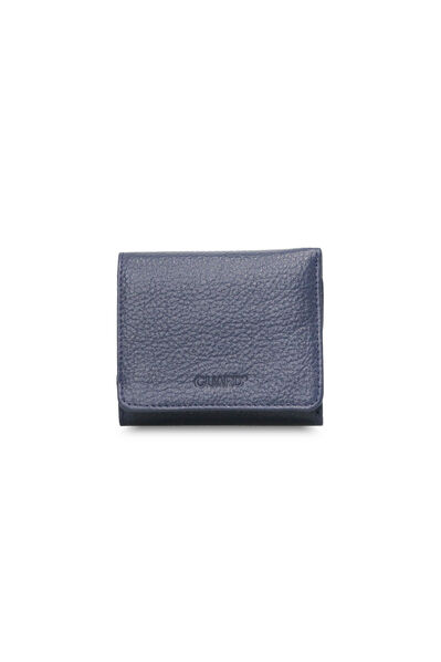 Guard Navy Blue-Red Leather Men's Wallet - Thumbnail