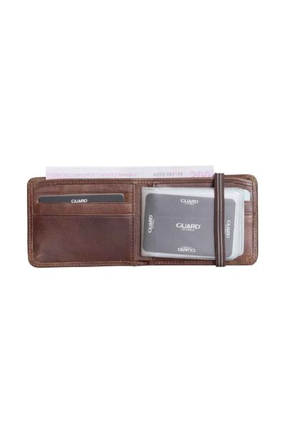 Guard - Guard Elastic Sport Genuine Leather Antique Brown Wallet (1)