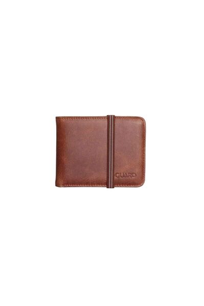 Guard Elastic Sport Genuine Leather Antique Taba Wallet - Thumbnail