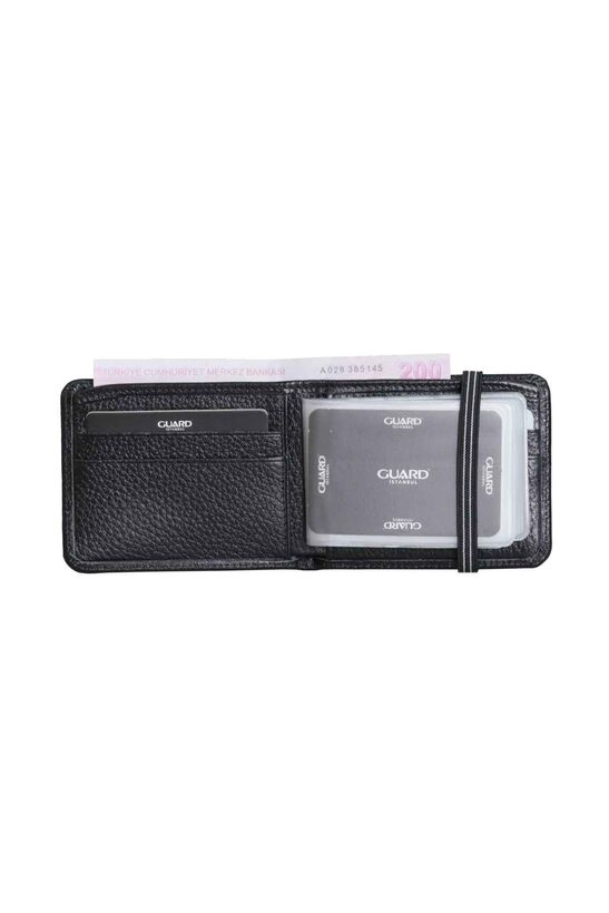 Guard Elastic Sport Genuine Leather Black Wallet
