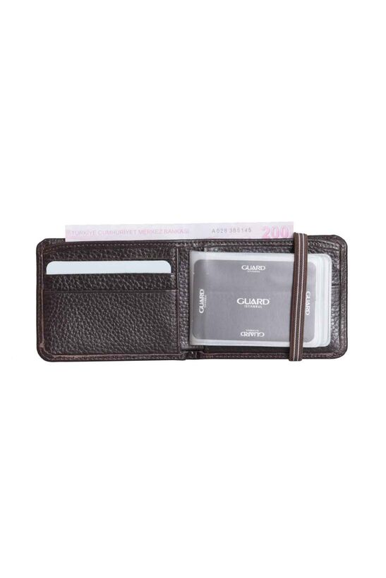 Guard Elastic Sport Genuine Leather Brown Wallet