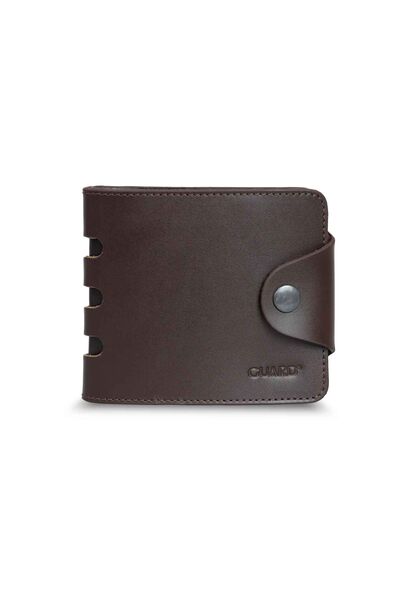 Guard Flip Sport Leather Horizontal Men's Wallet - Brown - Thumbnail