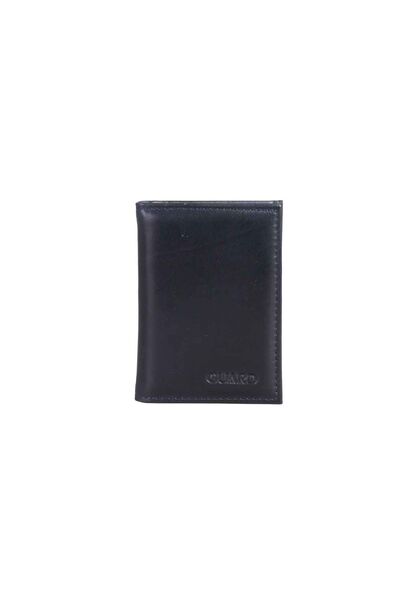 Guard Genuine Leather Transparent Navy Blue Card Holder - Thumbnail