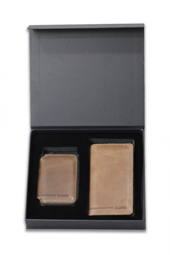 Guard Gift / Souvenir Antique Brown Portfolio - Wallet Set - Thumbnail
