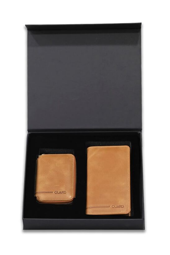 Guard Gift / Souvenir Antique Tan Portfolio - Wallet Set