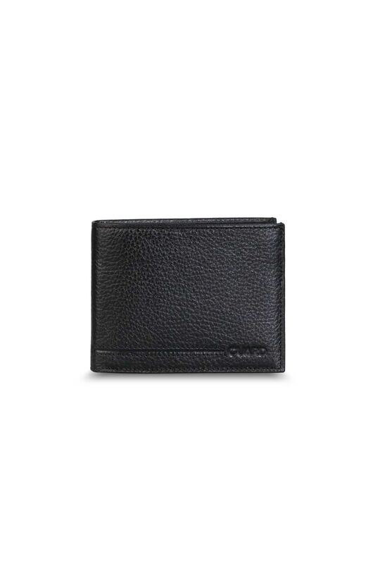 Guard Glossy Black Horizontal Leather Men's Wallet