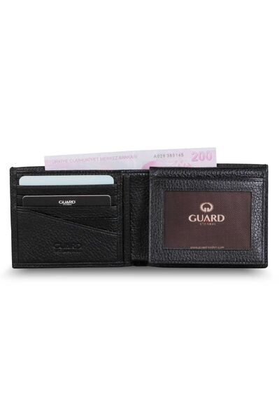 Guard - Guard Glossy Black Horizontal Leather Men's Wallet (1)