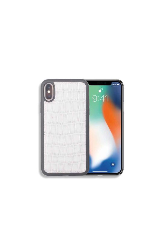 Guard Gray Croco Pattern Leather iPhone X / XS Case