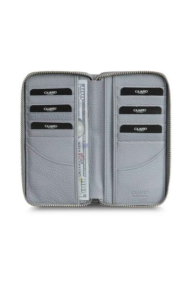Guard Gray Zippered Portfolio Wallet - Thumbnail