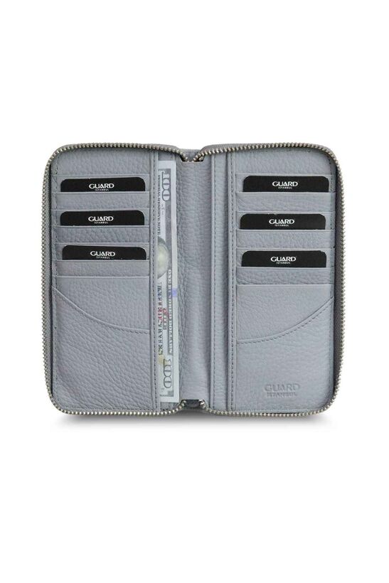 Guard Gray Zippered Portfolio Wallet